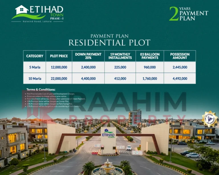 Etihad Town Phase 1 Payment Plan